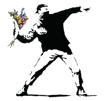 Banksy-ThrowingFlowers