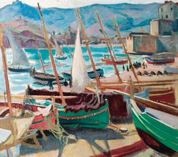 Jean Puy - Barques vertes a Collioure